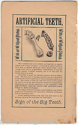 Albany Dental Association Artificial Teeth Dentures Antique Advertising Print - K-townConsignments