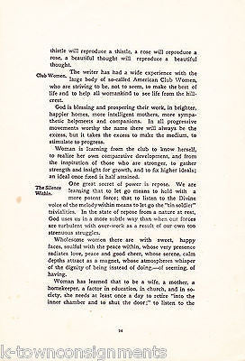 GROWTH IN SILENCE SUSANNA COCROFT KNOW THYSELF SERIES ANTIQUE HEALTH BOOK 1905 - K-townConsignments