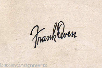 FRANK OWEN INK & WATER COLOR ORIGINAL AUTOGRAPH SIGNED FOOTBALL CARTOON DRAWING - K-townConsignments