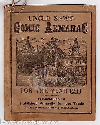 UNCLE SAM'S COMIC ALMANAC PHILADELPHIA PA ANTIQUE QUACK ASTROLOGY BOOK 1911 - K-townConsignments