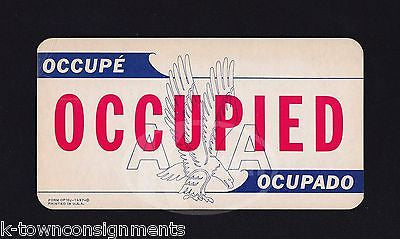 AMERICAN AIRLINES OCCUPIED VINTAGE GRAPHIC ADVERTISING RESERVED SEATING SIGN - K-townConsignments