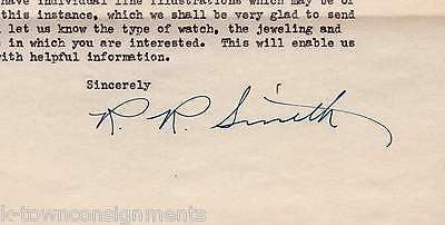 ELGIN WATCH COMPANY ILLINOIS VINTAGE AUTOGRAPH SIGNED STATIONERY LETTERHEAD 1950 - K-townConsignments