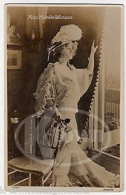 MABELLE GILLMANN THEATRE STAGE ACTRESS IN DRESS REAL PHOTO POSTCARD RPPC - K-townConsignments
