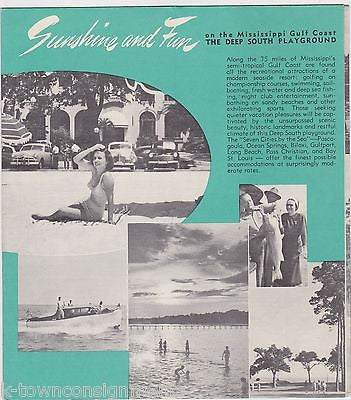 MISSISSIPPI GULF COAST VACATIONS VINTAGE GRAPHIC ADVERTISING TRAVEL BROCHURE - K-townConsignments