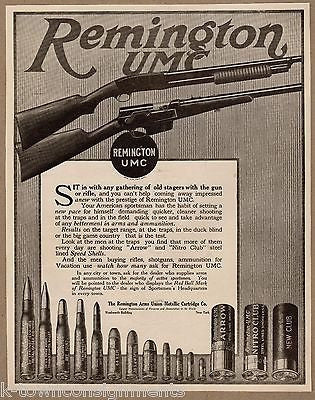 REMINGTON ARMS UNION METALLIC CARTRIDGE ANTIQUE GRAPHIC ADVERTISING PRINT 1916 - K-townConsignments