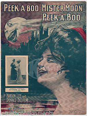 PEEK A BOO MISTER MOON ALEXANDER & SCOTT BLACK AMERICANA ANTIQUE SHEET MUSIC - K-townConsignments