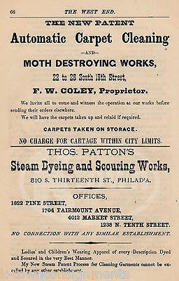 THOMAS PATTON DYES & CARPET CLEANER PHILADELPHIA PA ANTIQUE ADVERTISEMENT PRINT - K-townConsignments