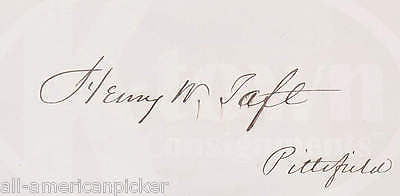 HENRY WALBRIDGE TAFT PITTSFIELD MASS LAWYER & AUTOGRAPH COLLECTOR SIGNATURE PAGE - K-townConsignments