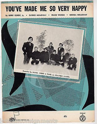 BLOOD SWEAT & TEARS YOU'VE MADE ME SO VERY HAPPY VINTAGE SONG LYRIC SHEET MUSIC - K-townConsignments