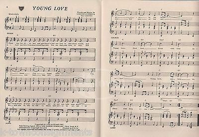 SONNY JAMES YOUNG LOVE VINTAGE SONG LYRICS SHEET MUSIC 1956 - K-townConsignments