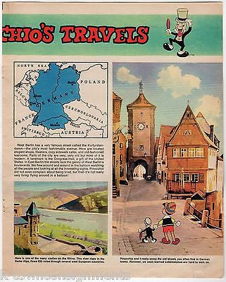 PINOCCHIO TRAVELS TO GERMANY VINTAGE WALT DISNEY ANIMATION POSTER PRINT - K-townConsignments