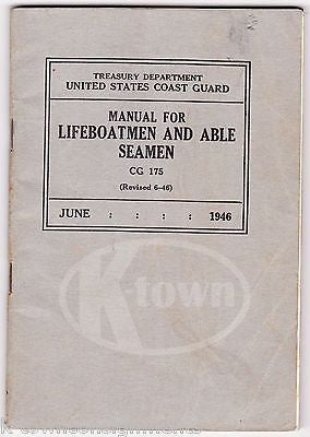 LIFEBOATMEN & ABLE SEAMEN CG175 VINTAGE ILLUSTRATED WWII SOLDIER'S GUIDE BOOK - K-townConsignments