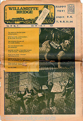 WILLAMETTE BRIDGE HO CHI MIHN CIVIL RIGHTS UNDERGROUND HIPPIE NEWSPAPER JAN 1971 - K-townConsignments