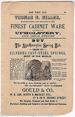 THOMAS MILLER PHILADELPHIA PA CABINET MAKER FURNITURE SALES ANTIQUE PRINT AD - K-townConsignments
