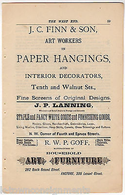 PHILADELPHIA PA WALLPAPER FURNITURE & ART SALES ANTIQUE ADVERTISEMENT PAGE PRINT - K-townConsignments
