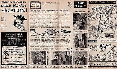 AMISH FARM & HOUSE LANCASTER PENNSYLVANIA VINTAGE GRAPHIC ADVERTISING BROCHURE - K-townConsignments