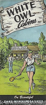 WHITE OWL CABINS VINTAGE GRAPHIC SOUVENIR TRAVEL ADVERTISING BROCHURE - K-townConsignments