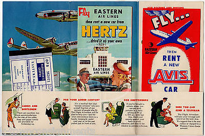 EASTERN AIRLINES VINTAGE GRAPHIC ADVERTISING SOUVENIR FLIGHT PACKET & FLYERS - K-townConsignments