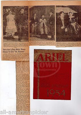 HAL GEORGE NY THEATRE COSTUME DESIGNER AUTOGRAPH SIGNED SANTA ANA YEARBOOK 1954 - K-townConsignments