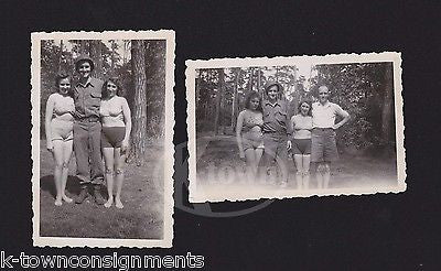 AMERICAN GI WWII SOLDIER & HIS BEST GIRL IN SWIMSUIT VINTAGE SNAPSHOT PHOTOS - K-townConsignments