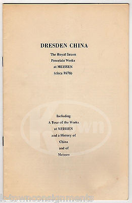 DRESDEN CHINA ROYAL SAXON PORCELAIN VINTAGE ILLUSTRATED HISTORY BOOKLET 1970 - K-townConsignments