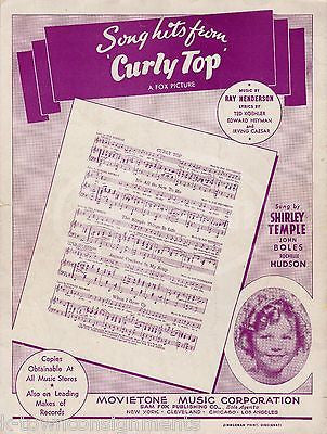 SHIRLEY TEMPLE WHEN I GROW UP CURLY TOP MOVIE ANTIQUE GRAPHIC SHEET MUSIC 1935 - K-townConsignments