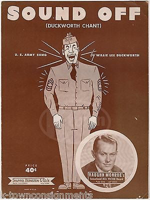 SOUND OFF DUCKWORTH CHANT US ARMY MARCHING SONG VAUGHN MONROE SHEET MUSIC 1950 - K-townConsignments