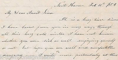 1850s CT SINGLE MOTHER ANTIQUE LETTER ANNOUNCING REMARRIAGE & NEURALGIA PAINS - K-townConsignments