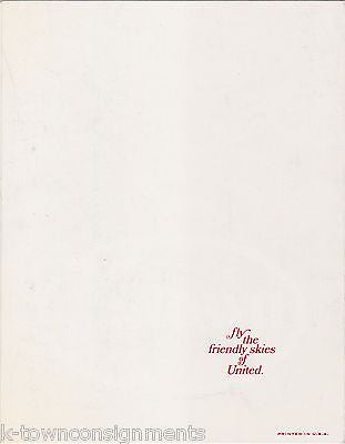 UNITED AIRLINES JFK AIRPORT THE RED CARPET VINTAGE IN FLIGHT DINNER & DRINK MENU - K-townConsignments