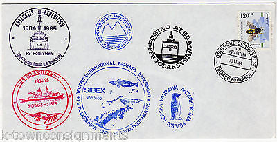 POLISH ANTARCTIC EXPEDITION BIOMASS EXPERIMENT STAMPED POSTAL MAIL COVER 1984 - K-townConsignments