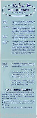 SAS SCANDINAVIAN AIRLINES VINTAGE FLIGHT PLAN EUROPEAN RATE SCHEDULE FLYER 1954 - K-townConsignments