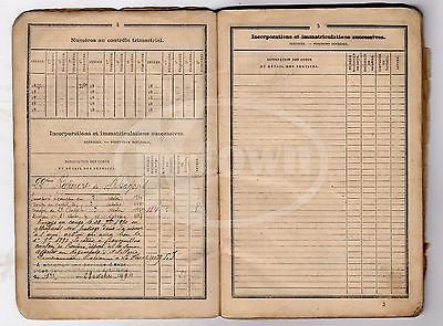 FRENCH 22nd DRAGOON REGIMENT SOLDIER ANTIQUE STAMPED MILITARY PASSPORT BOOK 1886 - K-townConsignments