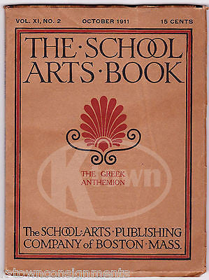 THE SCHOOL ARTS BOOK BOSTON MA ANTIQUE GRAPHIC ARTISTS ILLUSTRATED MAGAZINE 1911 - K-townConsignments