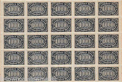 GERMAN DEUTSCHES REICH 1000 EINTAUSEND MARK FULL SHEET VINTAGE POSTAGE STAMPS - K-townConsignments