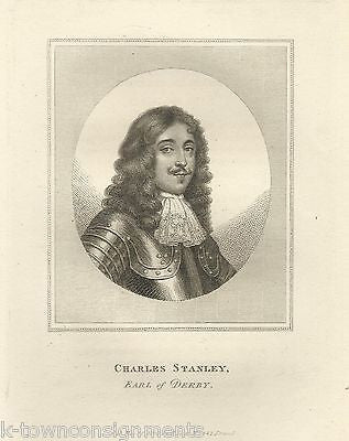 CHARLES STANLEY EARL OF DERBY ENGLAND ANTIQUE PORTRAIT ENGRAVING PRINT 1806 - K-townConsignments