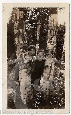 CUTE LITTLE GIRL & BOY BROTHER & SISTER SWIMSUITS VINTAGE FAMILY SNAPSHOT PHOTOS - K-townConsignments