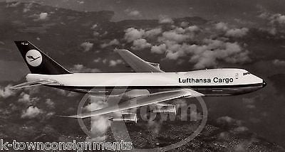 LUFTHANSA AIRLINES BOEING 747 CARGO JET VINTAGE AVIATION ADVERTISING PROMO PHOTO - K-townConsignments