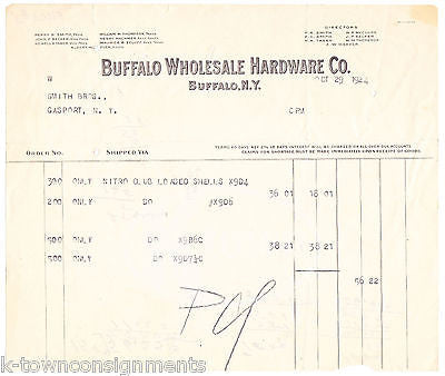 BUFFALO WHOLESALE HARDWARE COMPANY NEW YORK ANTIQUE ADVERTISING SALES RECEIPT - K-townConsignments