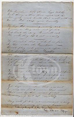 PEMBROKE ACADEMY NEW HAMPSHIRE ANTIQUE PARODY SONG HANDWRITTEN SIGNED LETTER - K-townConsignments