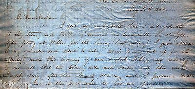 ED CHAPPELL HARTFORD RETREAT INSANE ASYLUM INFIDELITY GOSSIP ANTIQUE LETTER 1854 - K-townConsignments