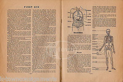 FIRST AID AIR RAID PRECAUTIONS VINTAGE WWII GRAPHIC MILITARY HOMEFRONT BOOK - K-townConsignments