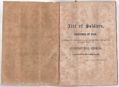 Civil War Pennsylvania POW Soldiers Buried at Confederate Andersonville Prison - K-townConsignments