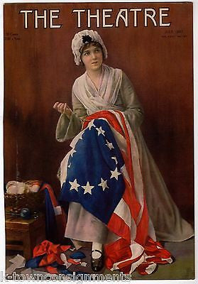 LOLA FISHER BETSY ROSS PLAY MOVIE ACTRESS ANTIQUE GRAPHIC MAGAZINE COVER PRINT - K-townConsignments