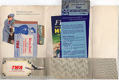 TWA TRANS WORLD AIRLINES VINTAGE GRAPHIC ADVERTISING CHICAGO FLIGHT PACKET FLYER - K-townConsignments