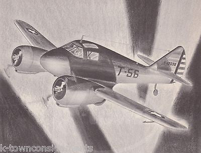 CURTISS AT-9 PROP PLANE WWII MILITARY AVIATION GRAPHIC ART PRINT - K-townConsignments