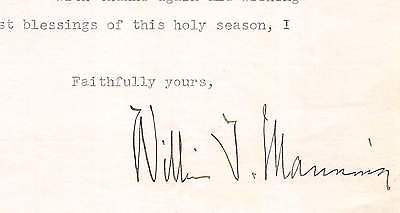 WILLIAM MANNING CATHOLIC DIOCESE NEW YORK VINTAGE AUTOGRAPH SIGNED LETTER 1930 - K-townConsignments