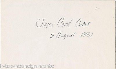 JOYCE CAROL OATS BLACK WATER AMERICAN AUTHOR VINTAGE AUTOGRAPH SIGNATURE - K-townConsignments