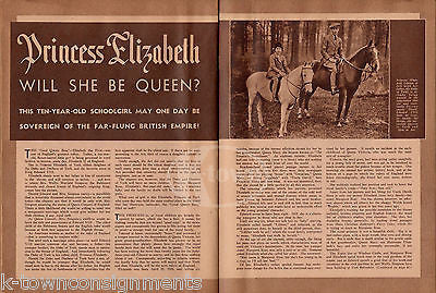 MRS WALLIS SIMPSON PRINCESS ELIZABETH OF ENGLAND VINTAGE PHOTO NEWS MAGAZINE - K-townConsignments