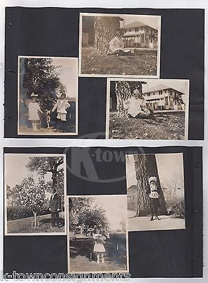 CUTE LITTLE GIRL STEIFF BEAR & FEEDING PET SQUIRREL ANTIQUE SNAPSHOT PHOTOS - K-townConsignments