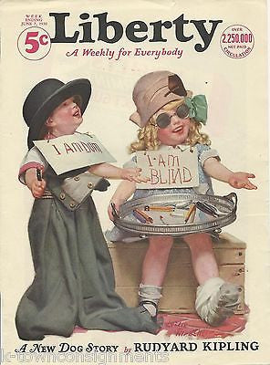 LITTLE GIRLS PANHANDING VINTAGE LESLIE THRASHER GRAPHIC COVER PRINT - K-townConsignments